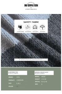 Gros plan sur la texture du cardigan rayé montrant les détails d'un tissu doux et respirant