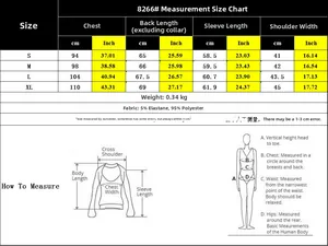 Detailed size guide table for long sleeve button knit top with CM and Inch measurements