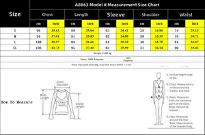 Size chart for women's wrap dress with chest, length, sleeve, and shoulder measurements