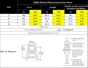 Maattabel voor hoodie met kant, toont afmetingen van S tot XL in centimeters en inches