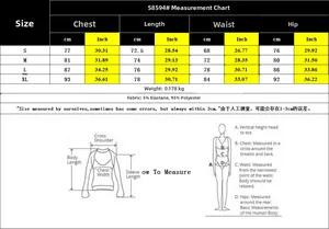 Size chart for V-neck lace bodysuit showing S-XL measurements in inches and cm