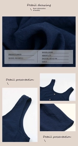 Detailed macro view of navy blue dress fabric texture with button and strap details