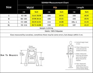 Detailed size chart for high waist ethnic print pants including S to XL measurements