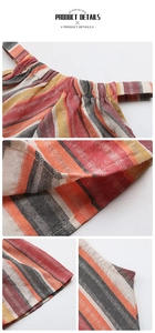 Detail of colorful striped fabric with elastic pleats and premium stitching craftsmanship