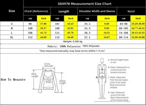 Detailed size chart for printed summer dress with body measurement guide in cm and inches