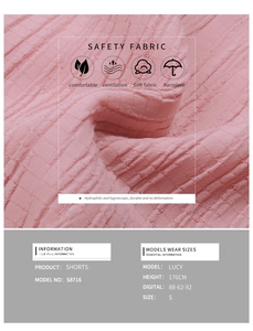 Detail of pink shorts fabric showing breathable texture and high-quality knit material