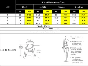 Tableau des tailles pour chemisier d'été montrant les mesures et le tissu 100% viscose