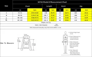 Tableau des tailles avec mesures poitrine, taille et hanches pour la combinaison bustier