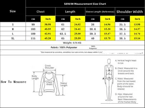 Size chart for floral print round neck blouse with measurements in cm and inches