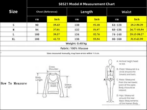 Size chart for backless summer maxi dress showing bust, length, and waist dimensions
