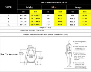 Size chart for high waist flared pants showing S to XL measurements and material specs