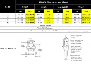 Detailed size chart for red sleeveless commuter dress with chest and waist measurements
