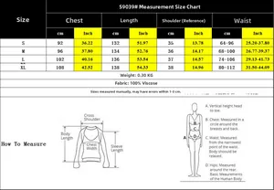 Detailed size chart for sleeveless diamond print dress including bust and length measurements
