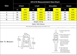 Size chart for sleeveless bohemian maxi dress showing measurements for S to XL sizes