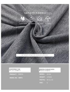 Détail de la texture grise douce et respirante pour la robe courte ajustée à manches