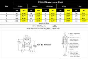 Detailed size chart for V-neck sleeveless romper showing measurements in cm and inches