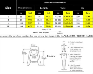 Detailed size chart for striped ruffle jumpsuit with bust and waist measurements