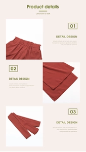 Détail du pantalon large taille haute avec taille froncée et ourlet multicouche