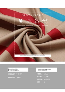 Macro view of breathable striped fabric texture for women's casual summer t-shirt