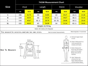Size chart table for autumn casual knit top with detailed measurements and fabric info