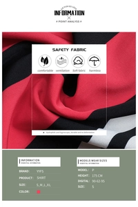 Détail du tissu rayé rouge et noir montrant une texture respirante et souple