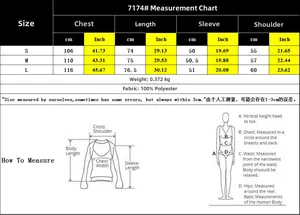 Größentabelle für Strickjacke mit Maßen in cm und Zoll für die Größen S, M und L