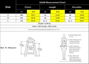 Guía de tallas para chaleco de punto con medidas de pecho, largo y hombro