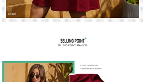 Close-up of bohemian floral print fabric and button detail on burgundy V-neck mini dress