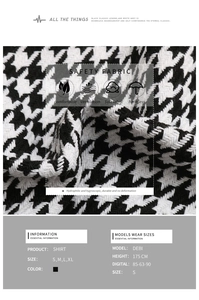 Gedetailleerde macro-opname van hoogwaardige zwart-witte houndstooth stof voor dames shirts