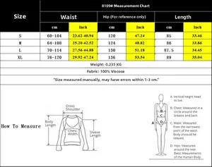 Detailed size chart for Bohemian floral print skirt featuring S to XL measurements and fit guide