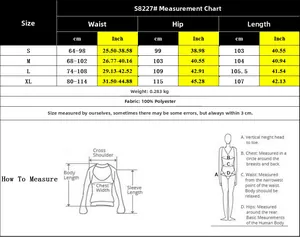Detailed size chart for floral high waist wide leg trousers with measurement guide