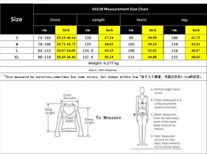Guide des tailles détaillé et tableau de mesures pour combinaison sans manches imprimée