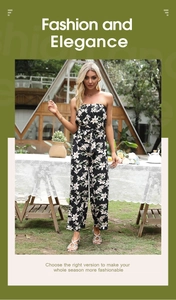 Détail d'une combinaison bustier à fleurs avec jambe large et ceinture nouée