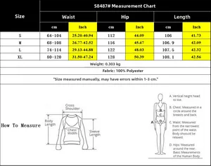 Detailed size chart for women's print pants showing measurements in CM and Inch