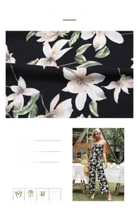 Détails de l'imprimé floral et combinaison sans manches avec instructions de lavage