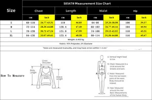 Size chart for women strapless wide leg jumpsuit showing S to XL dimensions in cm and inches