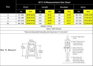 Guide des tailles pour robe d'été ajustée avec mesures S à XL en cm et en pouces