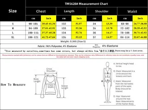 Detailed size chart for blue striped sleeveless V-neck maxi dress showing S to XL dimensions