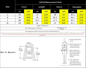 Detailed size guide table for striped polo t-shirt with chest and length measurements