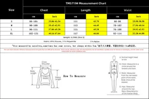 Size chart for vacation style camisole dress showing measurements from S to XL in cm and inch