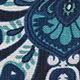 Close-up of paisley floral print fabric and texture on V-neck sleeveless dress