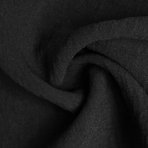 Detail shot of the black textile fabric showing fine mesh texture and soft material quality
