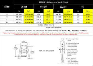 Detailed size chart for backless wide leg jumpsuit showing chest and length measurements