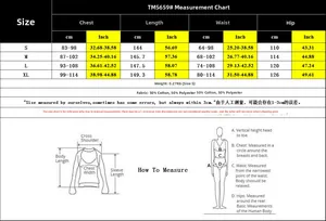Tabella taglie per tuta a righe con misure di petto e vita espresse in centimetri e pollici