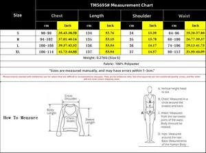 Detailed size chart for the elegant V-neck long dress with bust and waist measurements