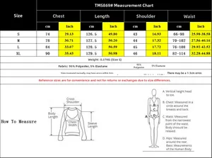 Detailed size chart for striped sleeveless maxi dress with fabric and weight info