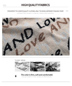 Detail of high-quality knitted fabric with letter patterns and craftsmanship stages