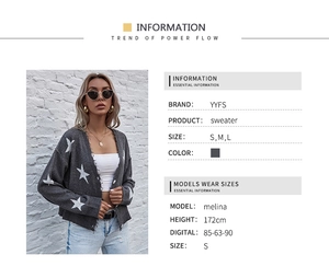 Gilet en tricot à motif d'étoiles avec ourlet usé et guide des tailles