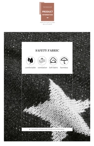 Close-up of thick knitted fabric with star pattern showing soft texture and breathability