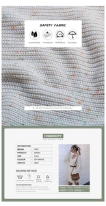 Detailed size chart and washing instructions for off-white hollowed v-neck knitwear